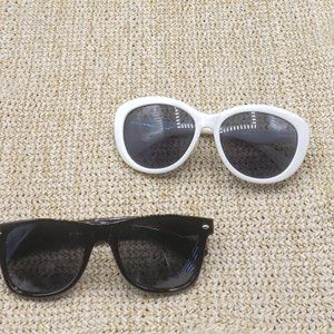 RETRO UNISEX Sunglasses Black and White Frame 80's